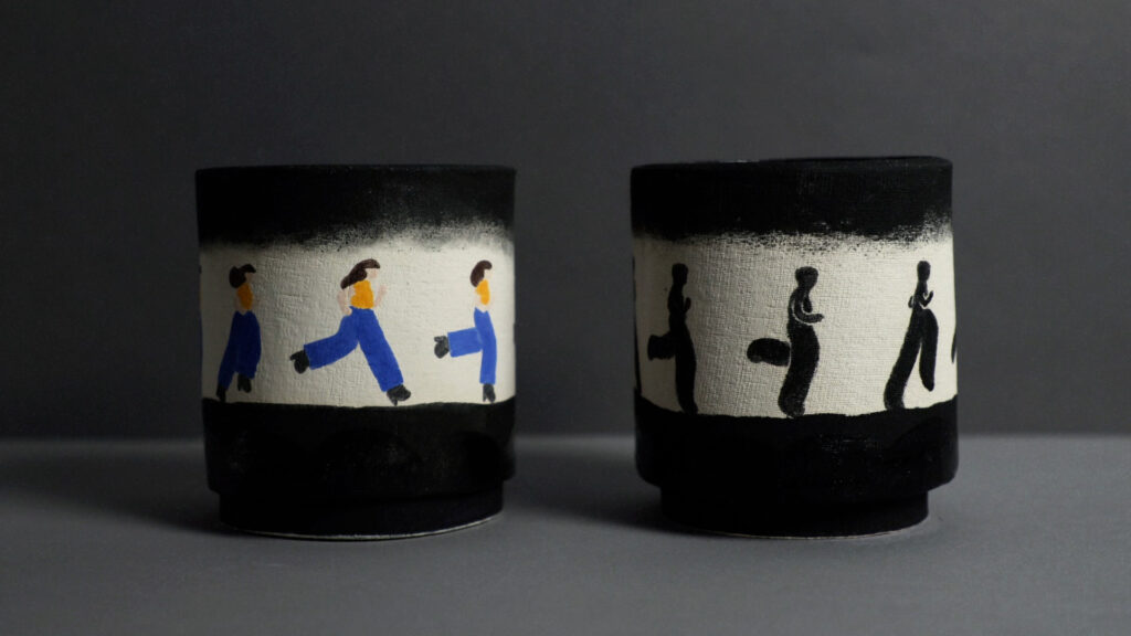 Close-up of handmade ceramic used in Chu Chieh Lee’s animated short film