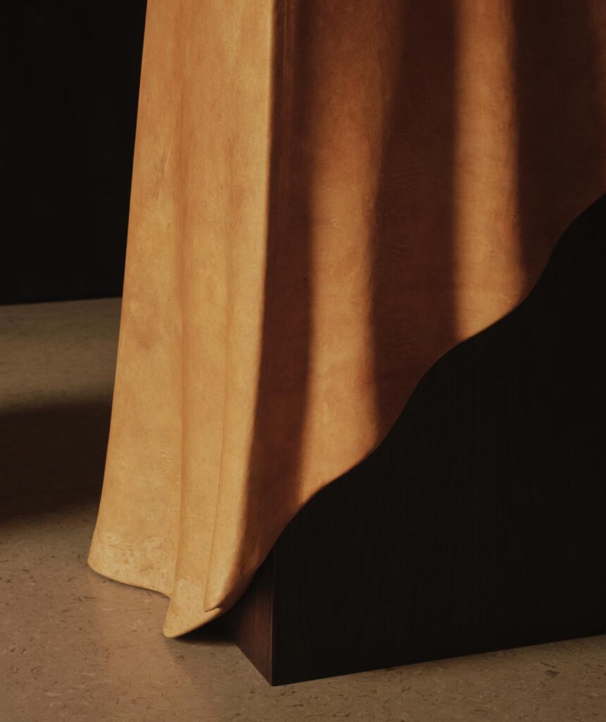 Close-up of Reishi™ texture on a sculptural furniture surface
