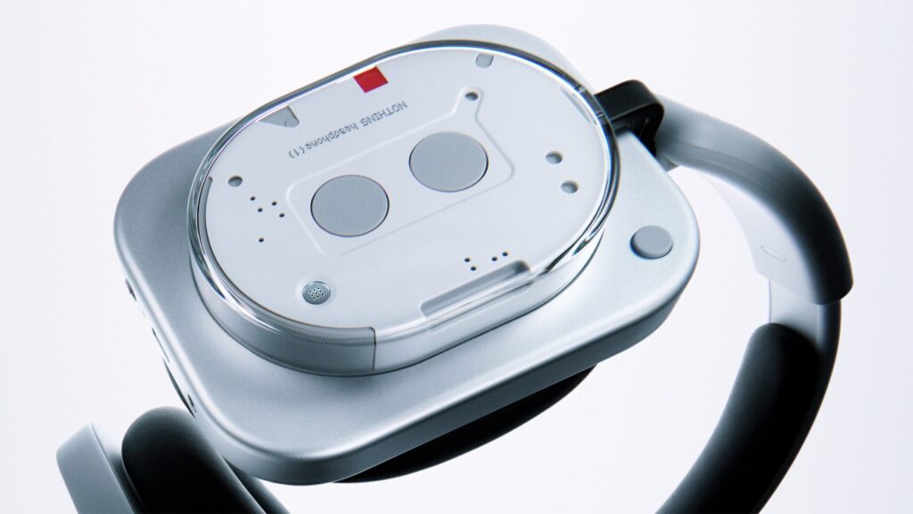 Side view of Nothing Headphone 1 aluminum frame
