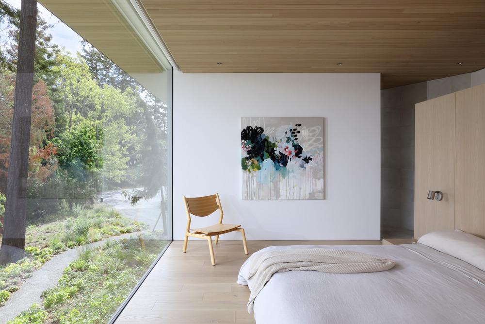 The primary bedroom suite is housed in the new extension