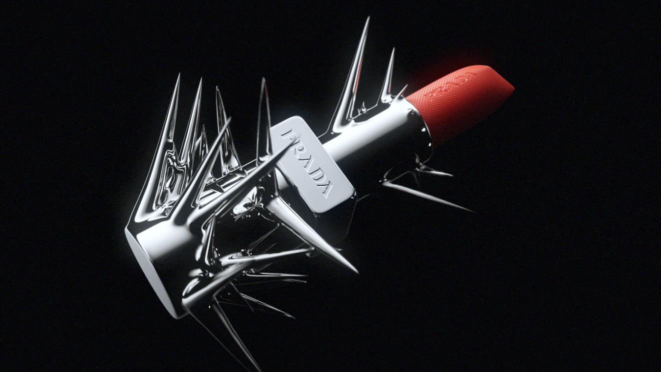 Stylo Creative reimagines Prada lip products with abstract artistry