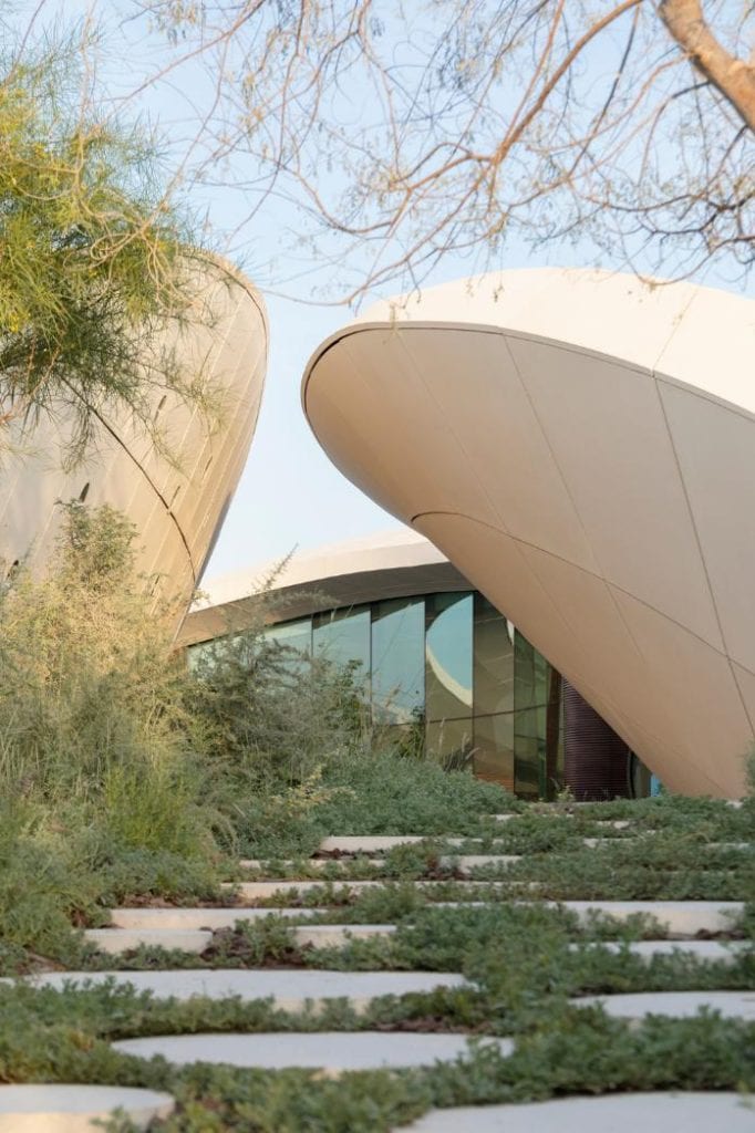 aoe designs sustainable Ghaf Woods Experience Centre in Dubai -