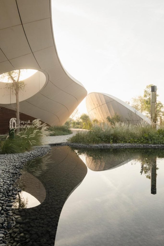 aoe designs sustainable Ghaf Woods Experience Centre in Dubai -