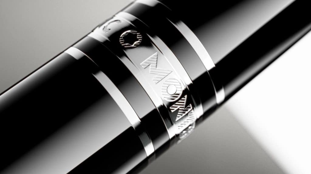 Close shot of Montblanc emblem captured in Frame’s cinematic production