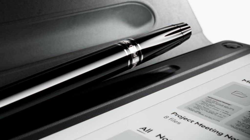 Frame’s lighting reveals engraved rings on Montblanc Digital Pen