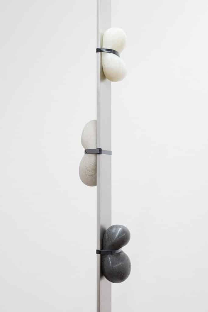 Detail of sculptural installation by Francesco Vullo using industrial materials