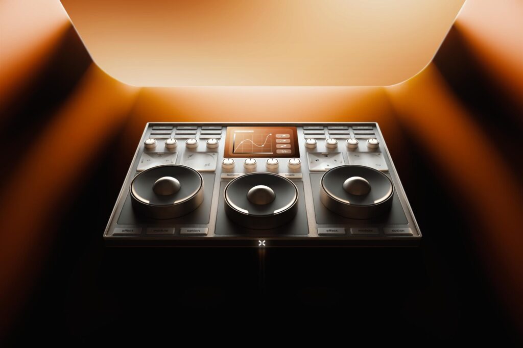Close-up of interchangeable modules showing fine mechanical joints