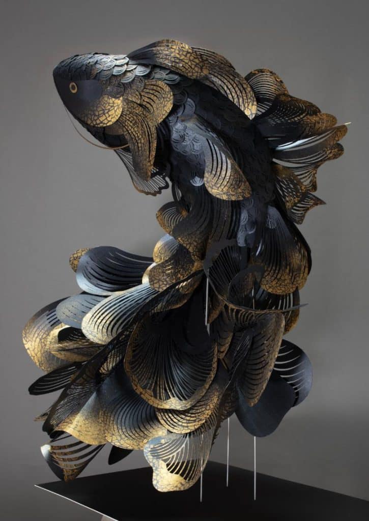 Large scale paper installation
