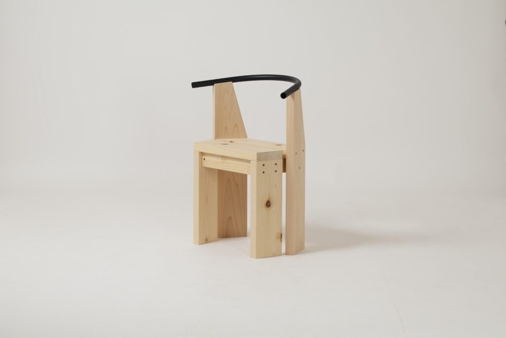Industrial Facility creates the Hiroi Chair using Noto Hiba wood