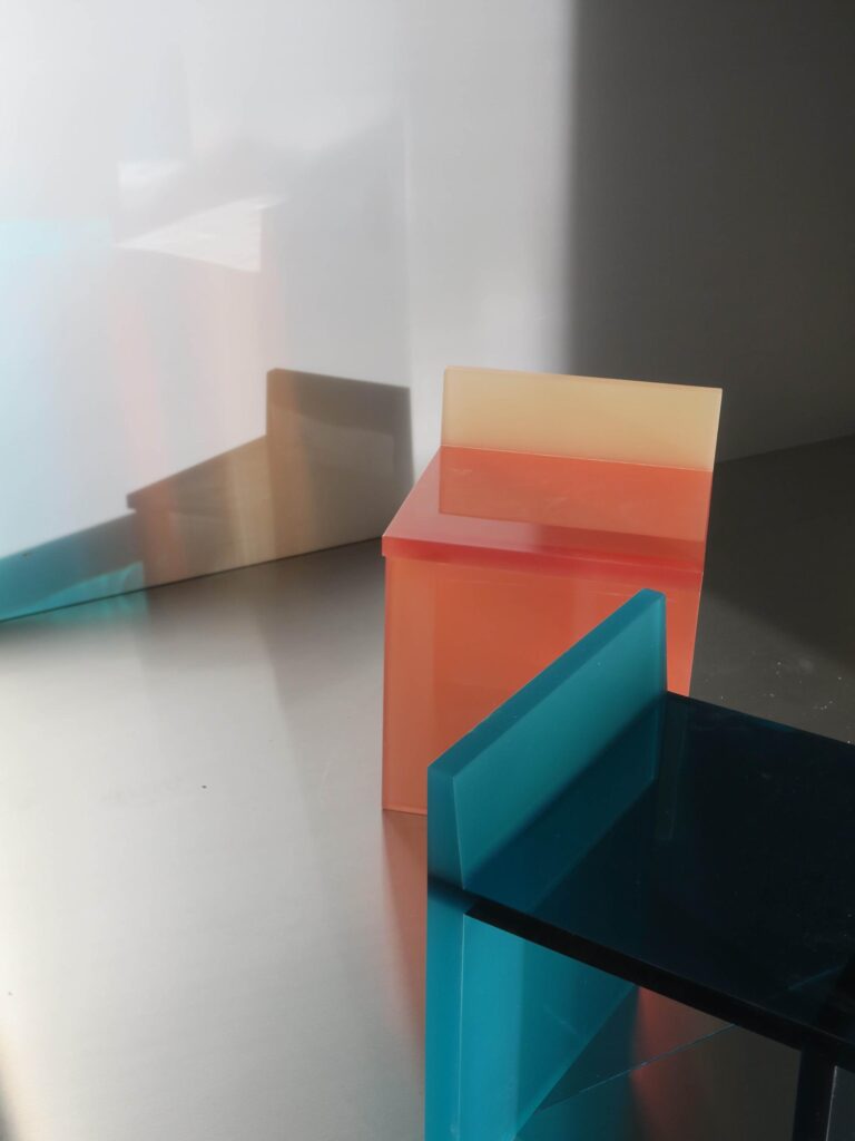 Birgitte Due Madsen furniture design through resin color and form -