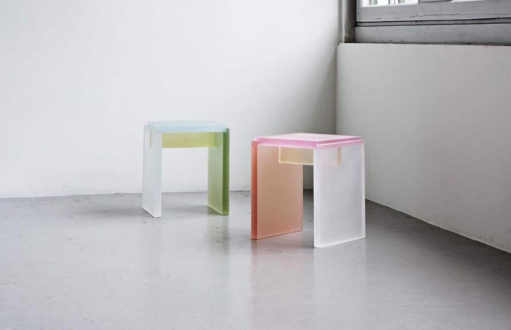 Birgitte Due Madsen furniture design through resin color and form
