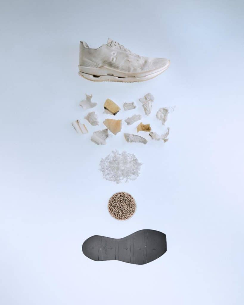 Cloudrise Cyclon 1.1 running shoe in white with streamlined silhouette photographed on neutral background