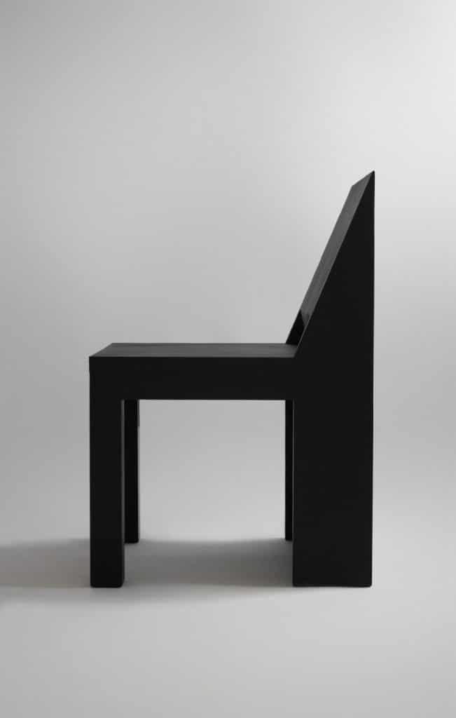 KURSI chair by Sizar Alexis showcasing geometric precision and minimalist form