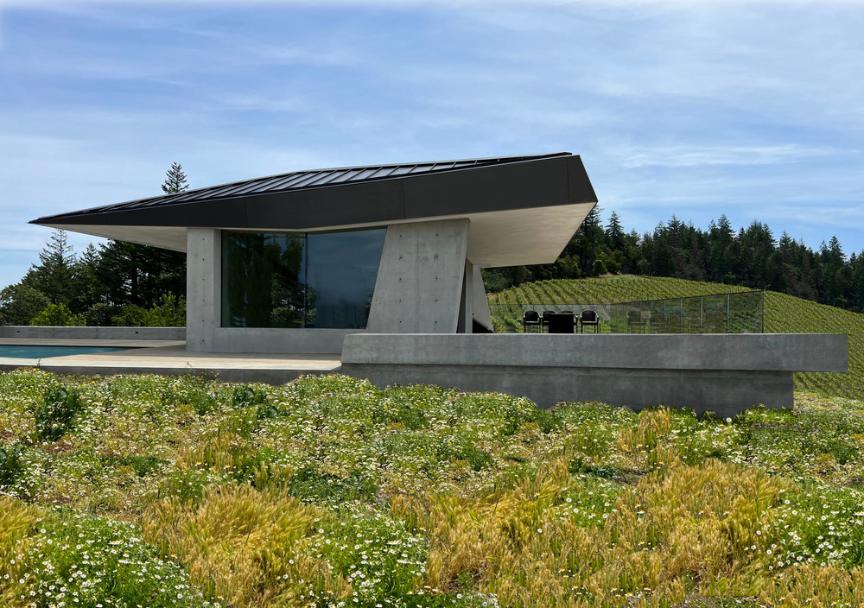 Glen Ellen pavilion by Terry & Terry Architecture elevates wine tasting and poolside living