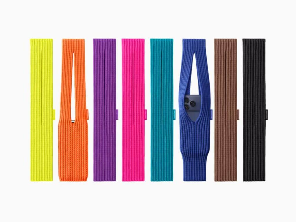 The accessory presented alongside various iPhone models