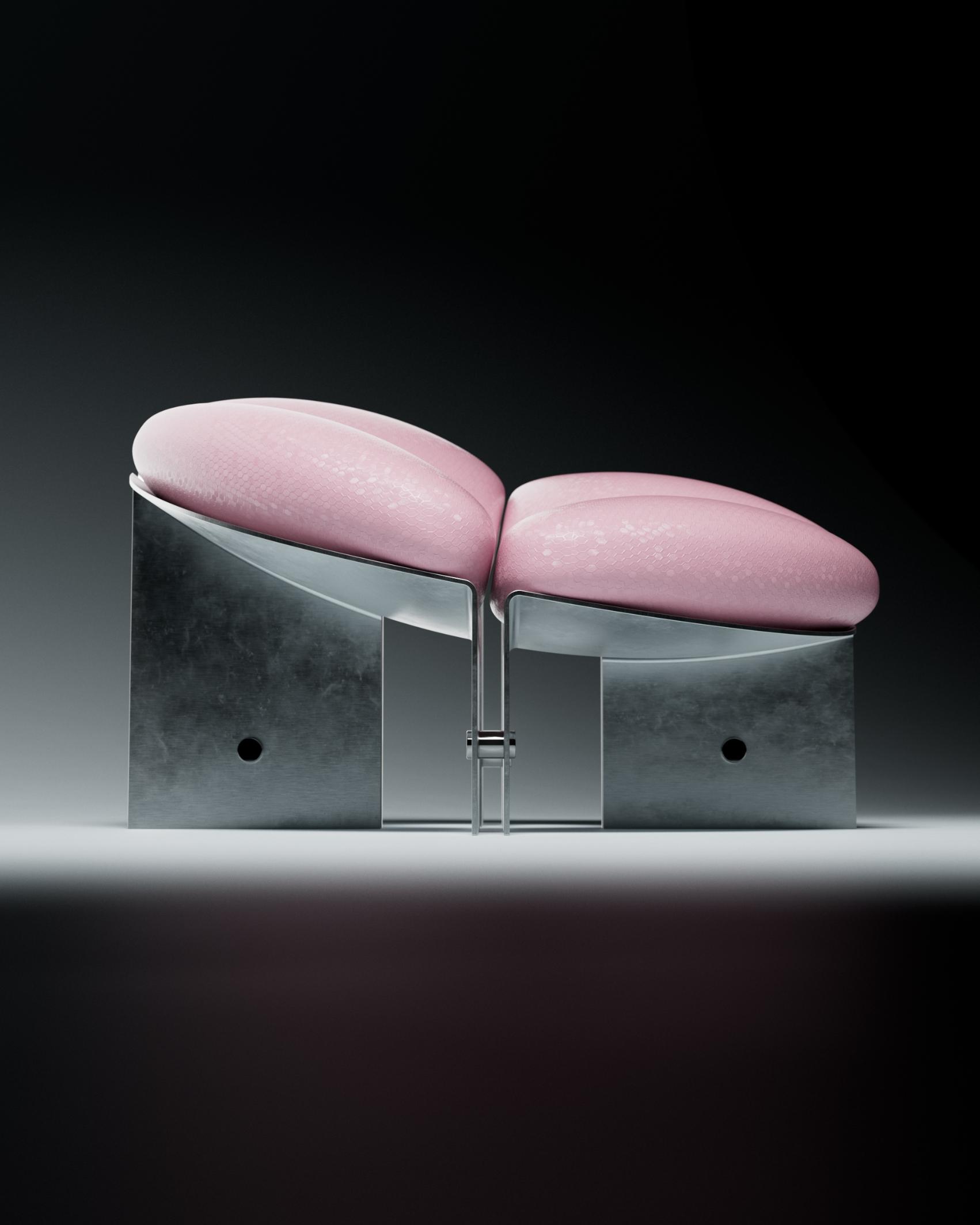 Vincent Laine and Olav Stubberud craft circular pastel pink piece