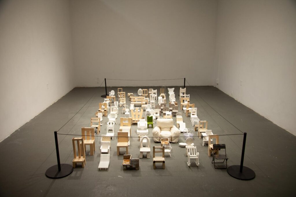 Installation view of QiQi Chairs Fair by Qi Liu