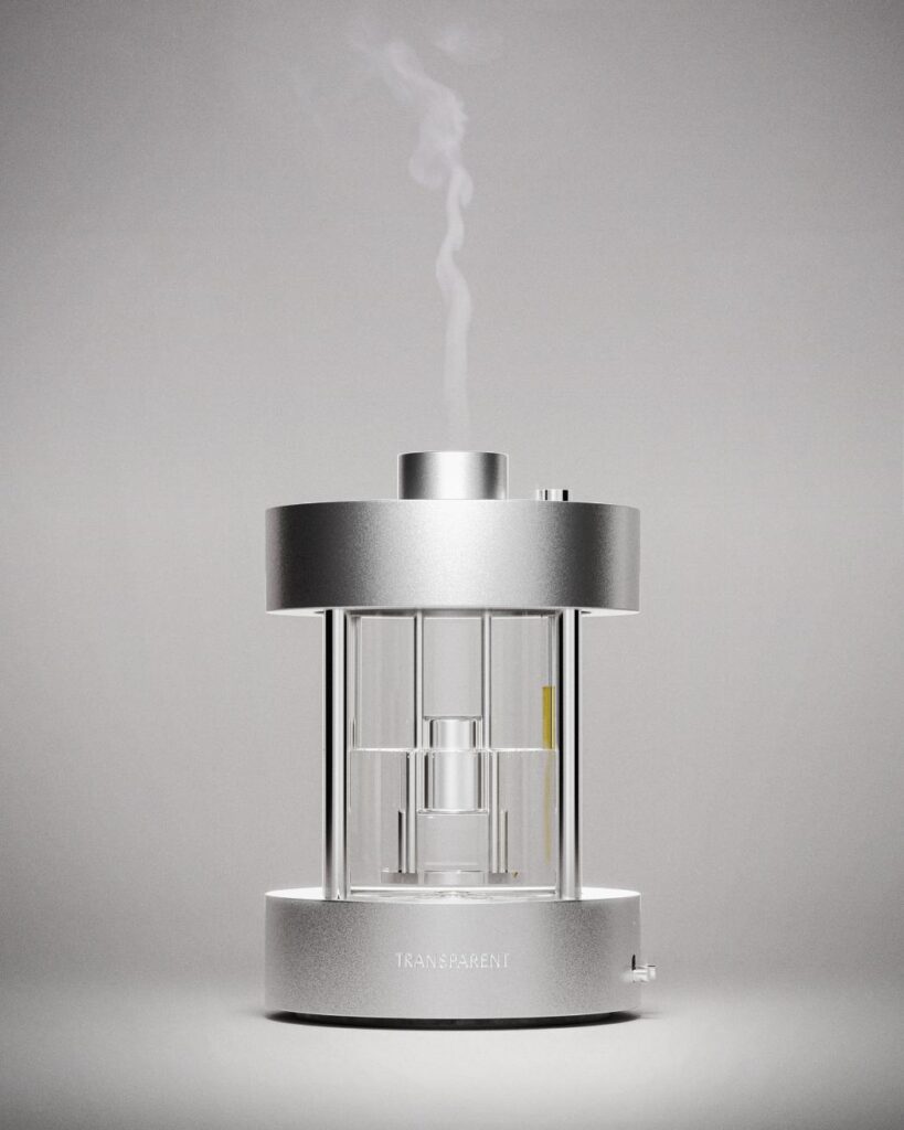 Transparent Aroma Diffuser in glass and aluminum