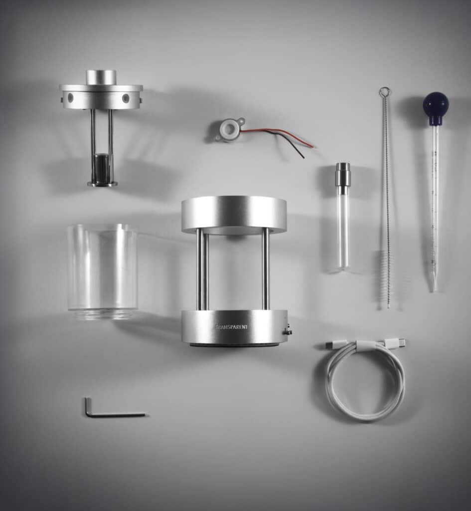 Diffuser components separated to show modular construction