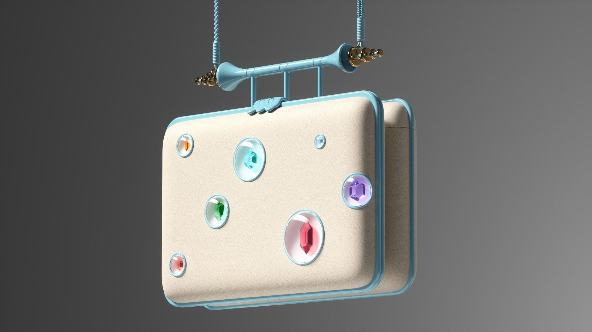 Close view of the backgammon clutch with crystal accents catching ambient light