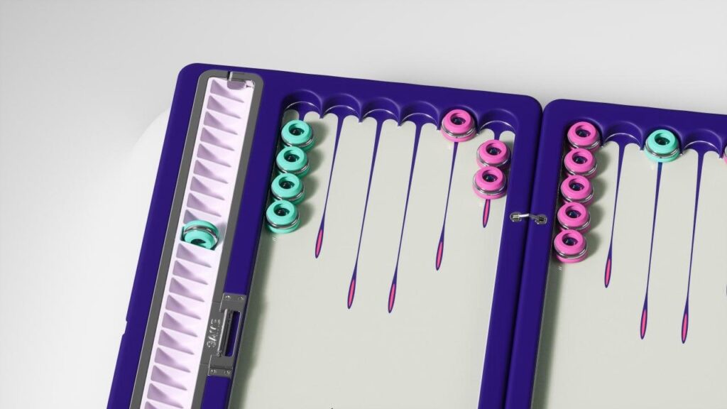 Acrylic and metal components revealing the craftsmanship of the set