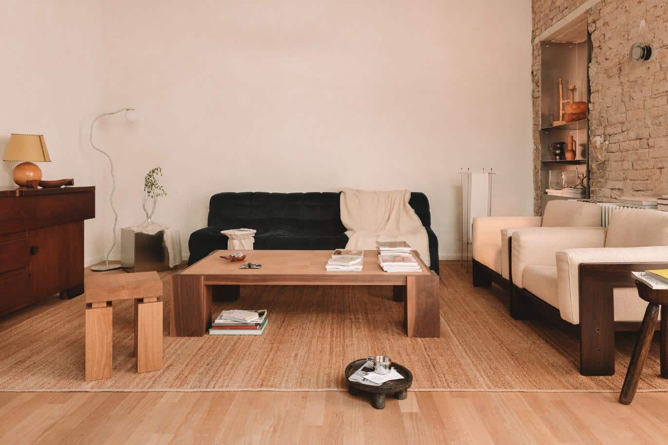Vintage furniture and handcrafted pieces integrated into YONT’s interior palette