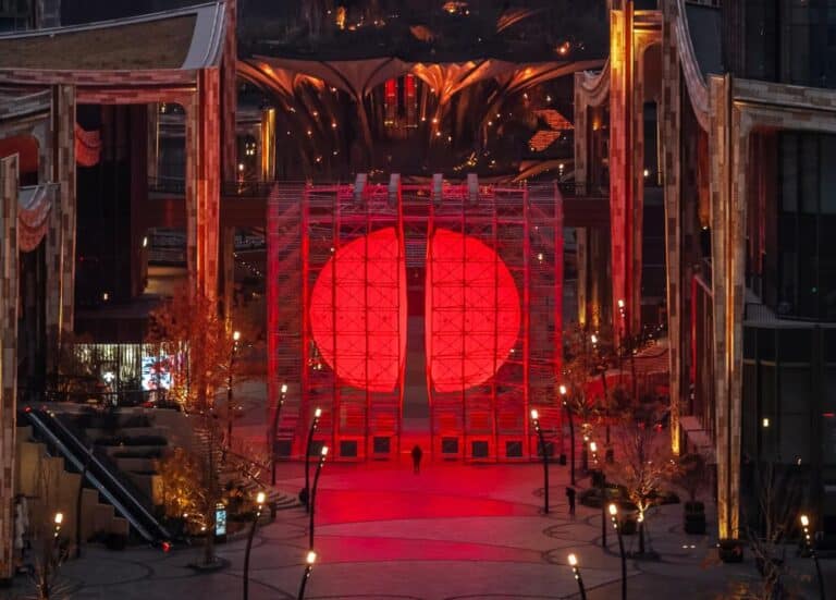 SpY presents "Divided" through a monumental sphere of red light "Divided" through a monumental sphere of red light by SpY
