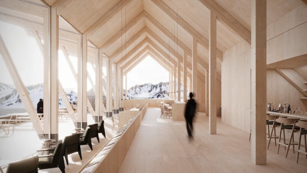 Timber cladding detail referencing local alpine construction