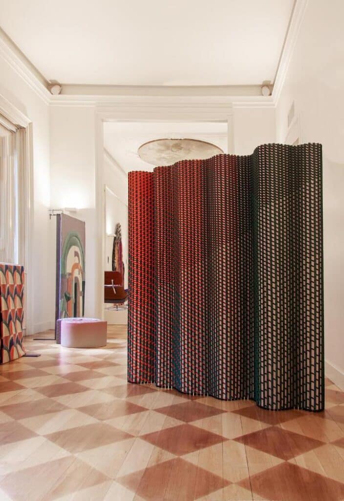 Plissade textile room divider by Luis Marie for acoustic modular interiors -