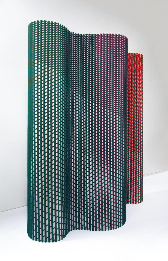 Plissade textile room divider by Luis Marie for acoustic modular interiors -