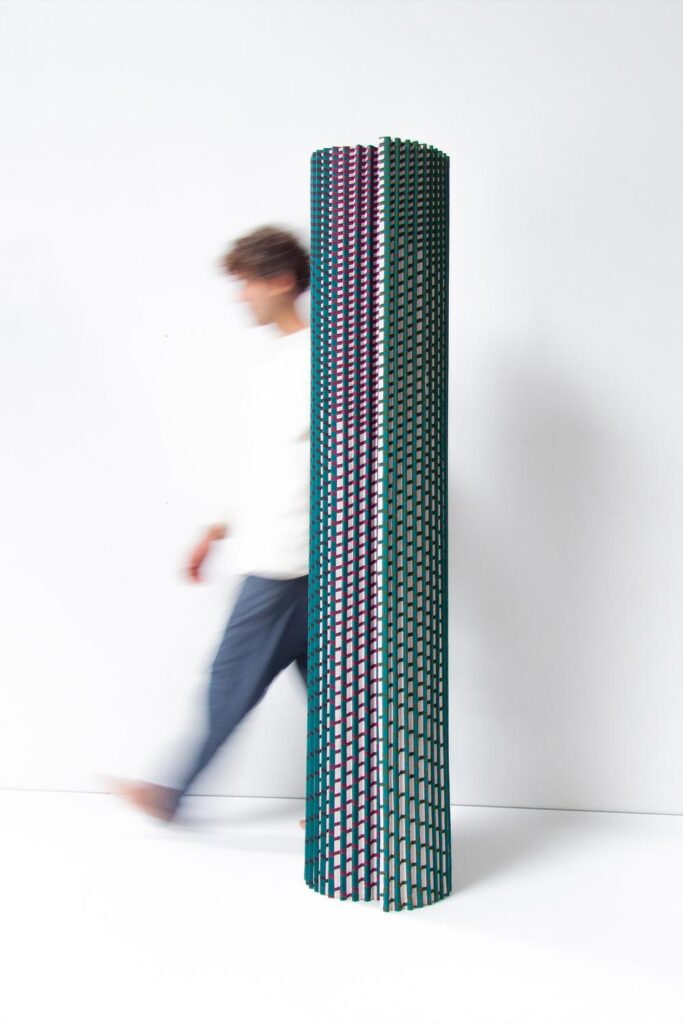 Plissade textile room divider by Luis Marie for acoustic modular interiors -