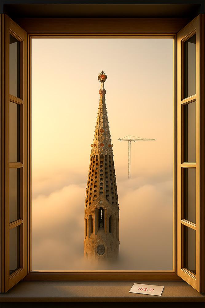 Digital installation by Giuseppe Lo Schiavo showcasing synthetic architectural forms