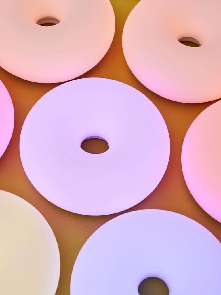 The lamp sequence showing curated colour transitions
