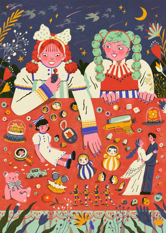 Cross-cultural branding image blending traditional visual motifs with contemporary street-influenced color and style
