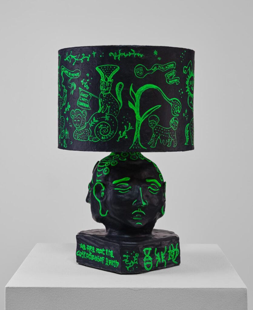 Ceramic vessel with illustrative narrative surface from Custodians series