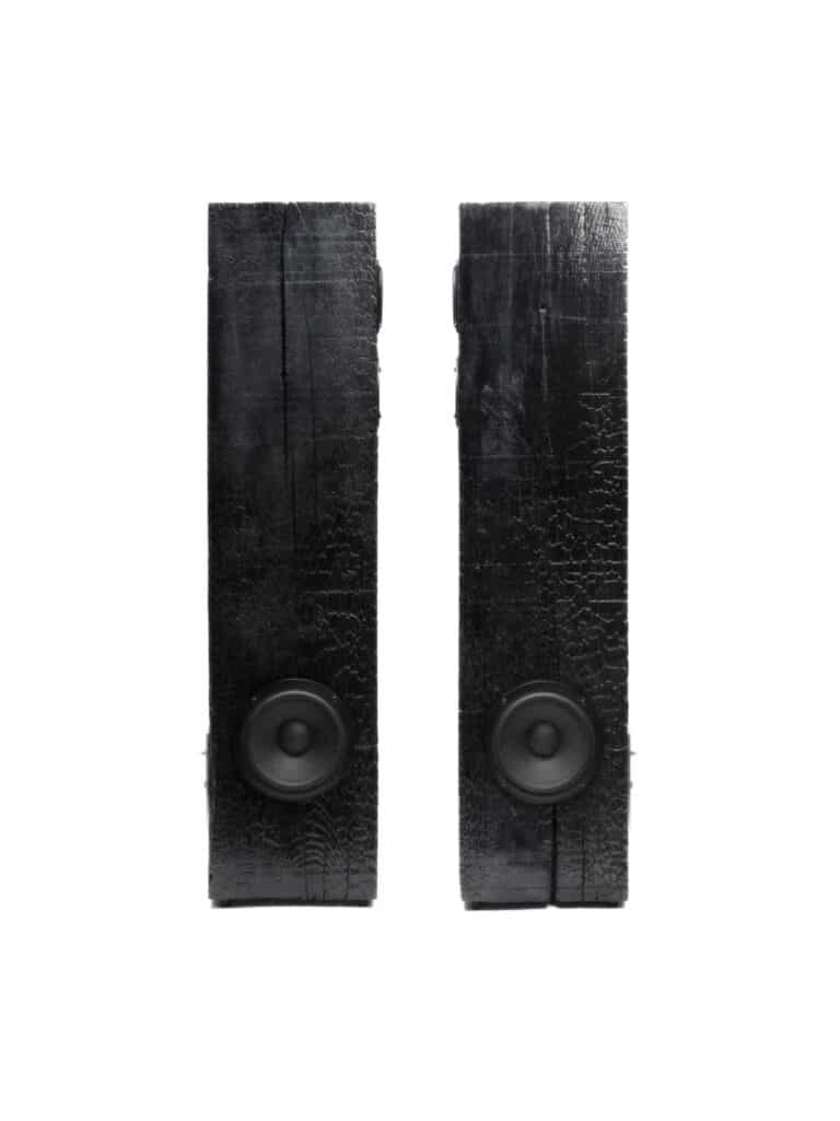 Studio Ambre turns charred oak into handcrafted acoustic object YAKISUGI S4