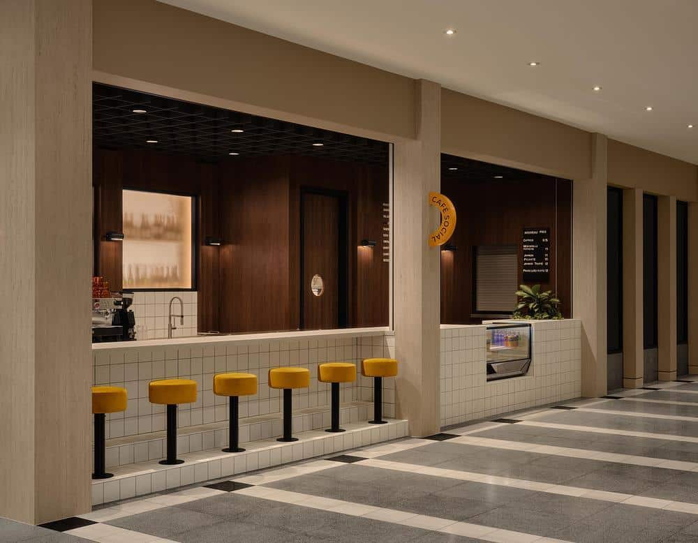 Hybrid bistro and café reinterpret corporate interior design