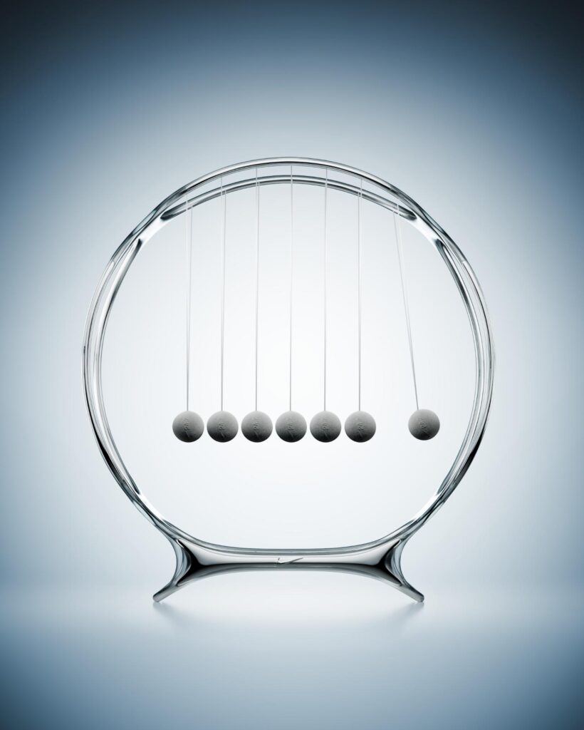 Pendulum object expressing softness and fluid movement in Nike garments