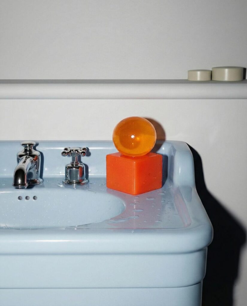 OBA Series scented soaps with resin trays by Matias Moellenbach