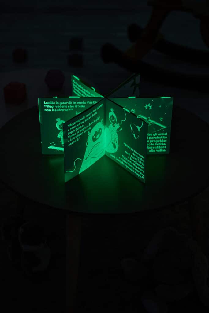 Plenitude creates Goodnight Light children book readable only in the dark -