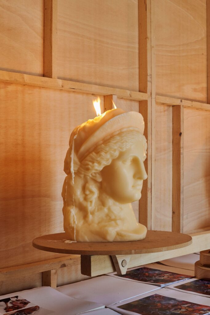 PichiAvo installation at Fallas Valencia combines classical temple and graffiti -