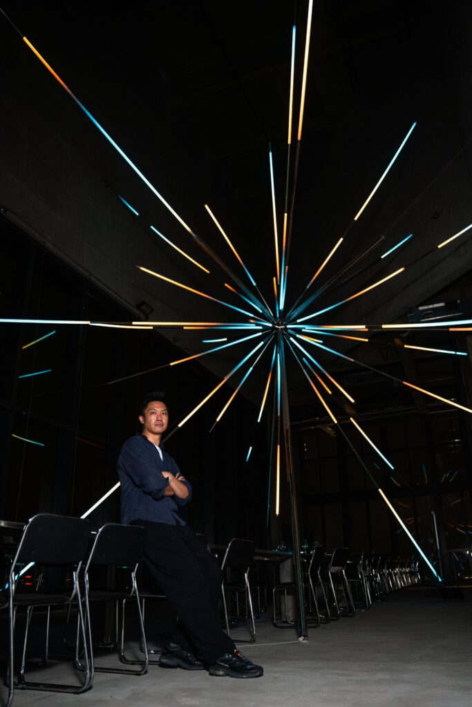90D dining experience shaped by Jun Ong light installation -