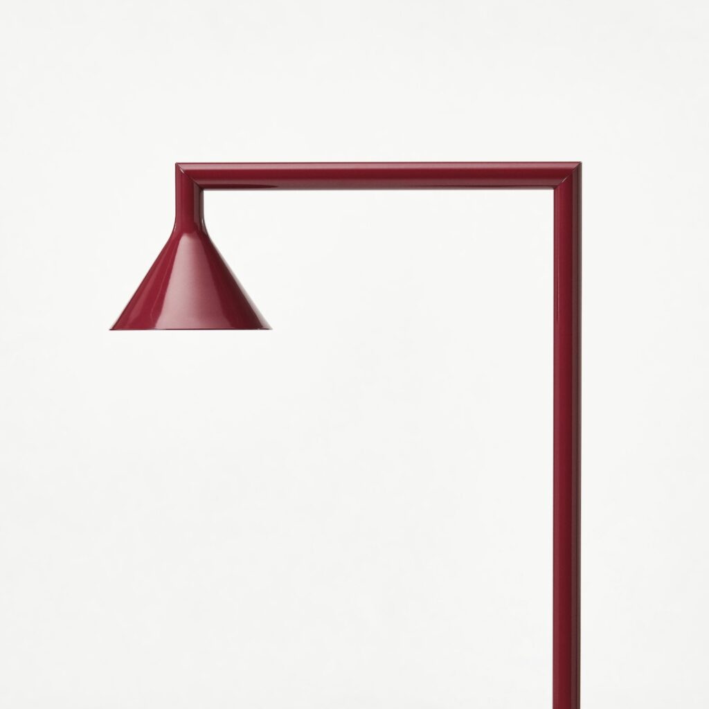 IKEA PS 2026 floor lamp in uplight configuration with conical base and metal stem
