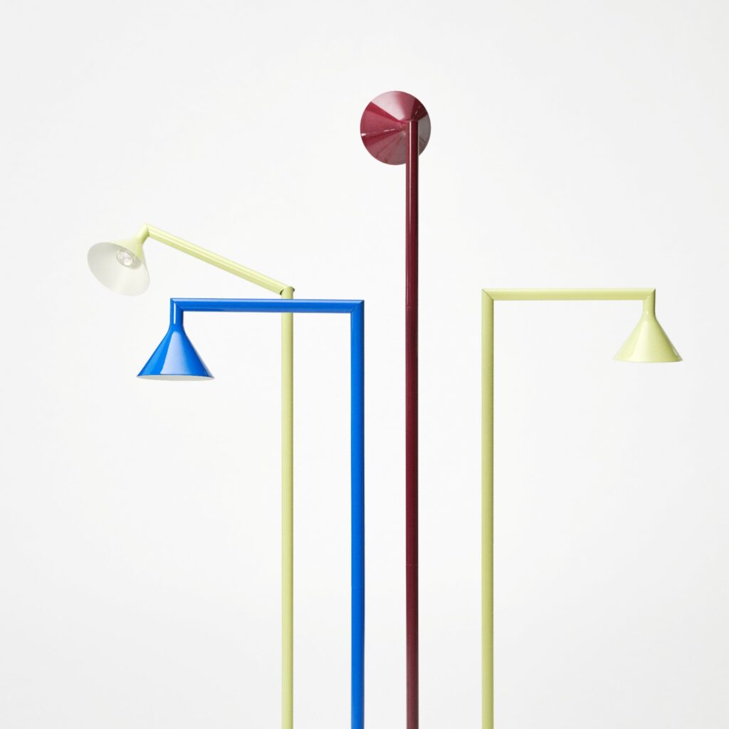 Three directional floor lamp by Lex Pott in rotated spotlight position