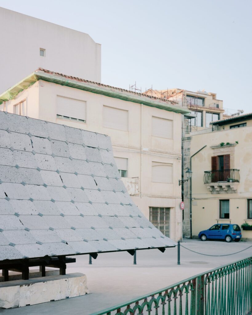 Lava stone local wood limestone bronze and wool shape the Asympta installation in Sicily