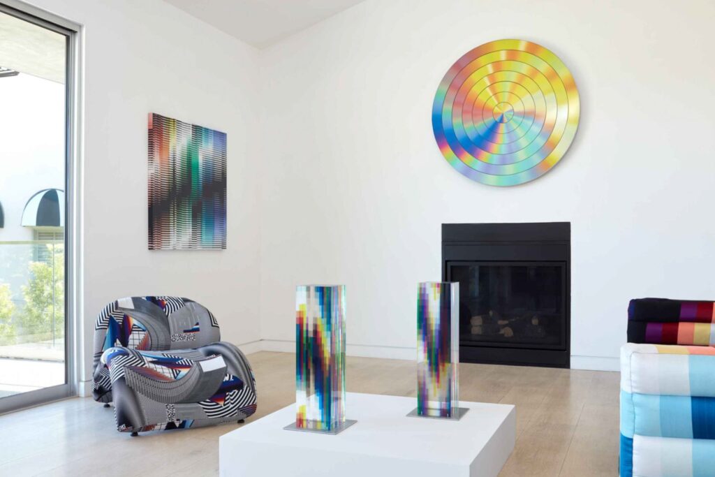 Felipe Pantone and Etai connect kinetic art with furniture design at albertz benda gallery -