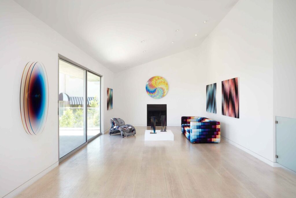 Felipe Pantone and Etai connect kinetic art with furniture design at albertz benda gallery -