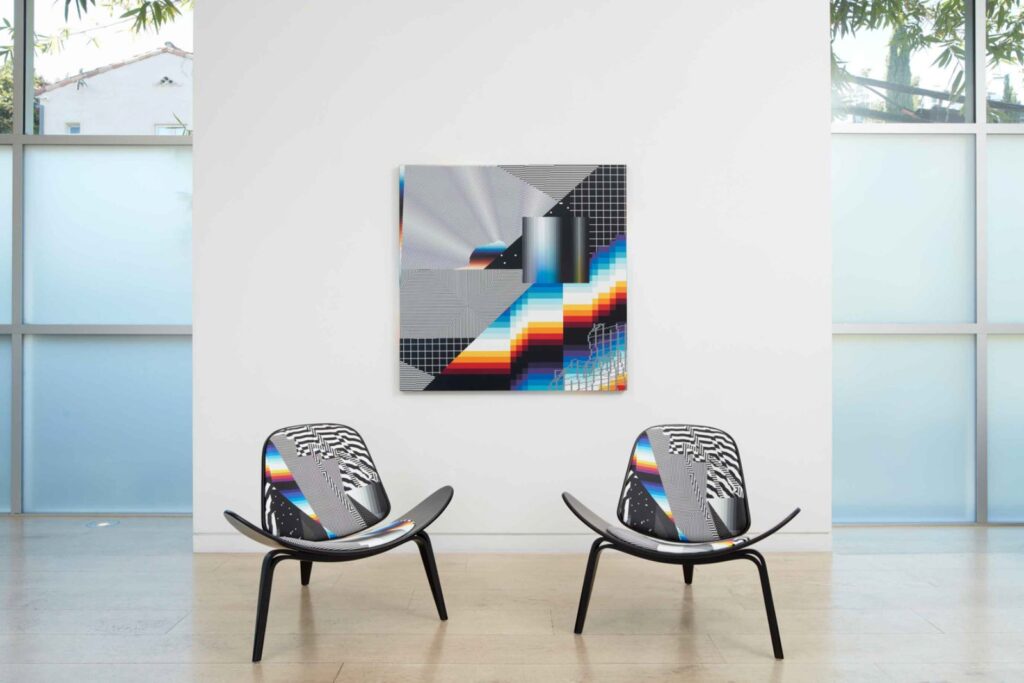 Felipe Pantone and Etai connect kinetic art with furniture design at albertz benda gallery -