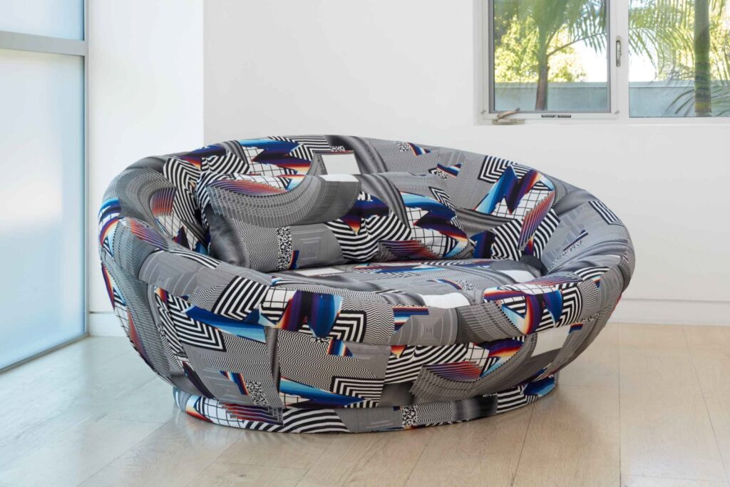 Felipe Pantone and Etai connect kinetic art with furniture design at albertz benda gallery -