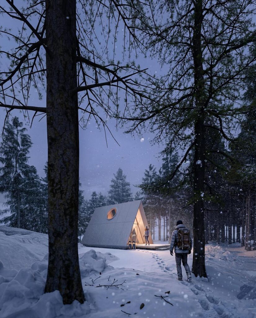 Camping House by Atelier Lune combines foldable architecture and modular micro-housing -